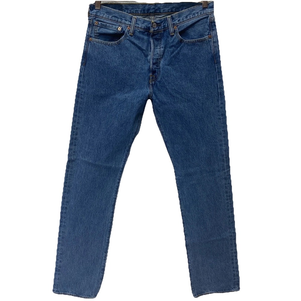 Levi's 501 Jeans Button-Fly Men's 32 X 34 Blue Casual Stretch Mid Rise 5-Pockets